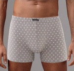 Мужские трусы-боксеры с геометрическим узором (Размер: XL) (Цвет: светло-серый)