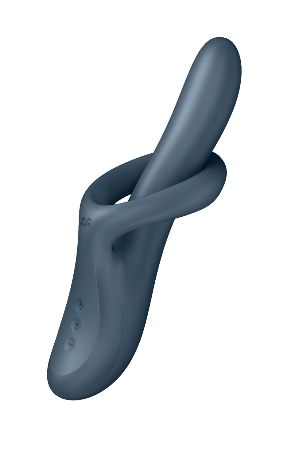 Серый вибратор-ротатор с функцией нагрева Heat Flex 4 - 23 см. (Цвет: серый)