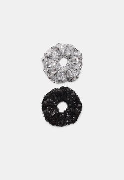 STRADIVARIUS Набор из 2 резинок для волос с пайетками, серый