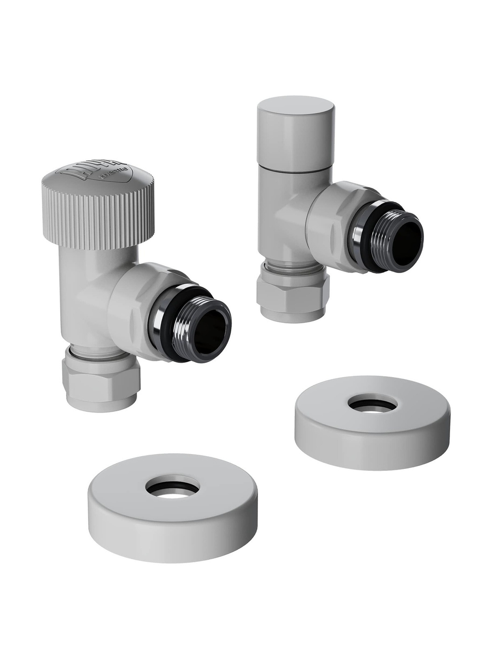 Набор термостатический угловой Royal Thermo Design Pro 15мм М30х1,5 (Белый)