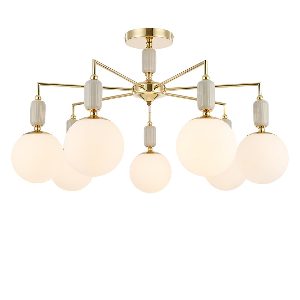 6580/7C CLASSI LN26 36 французское золото, серый/белый металл, керамика/стекло Люстра потолочная E14 7*40W 220V VIVIEN