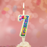 Свеча Цифра, 7 С Днем Рождения, 12 см