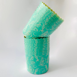 Форма бумажная для кулича «Кролик зеленый» (100 гр, 70/60 мм) 125 шт/туб