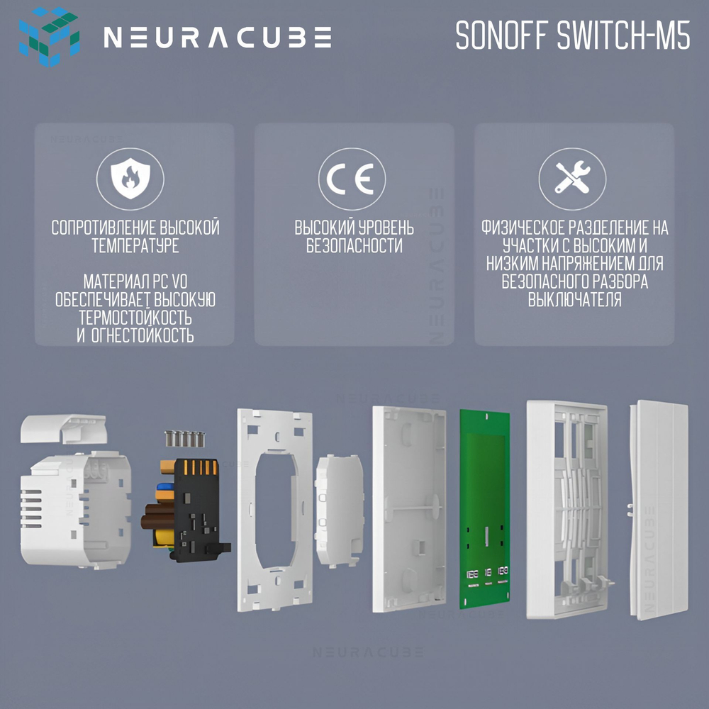 Умный WiFi (Matter) выключатель Sonoff M5 86W (Работает с Яндекс Алисой)