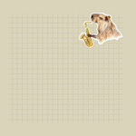 Блокнот 130х130 мм, скрепка, Контэнт-Канц, ламин. картон, выб-лак, 32 л., диз. внутр .блок в клетку, "Балдежные капибары",( голубой с семечками )