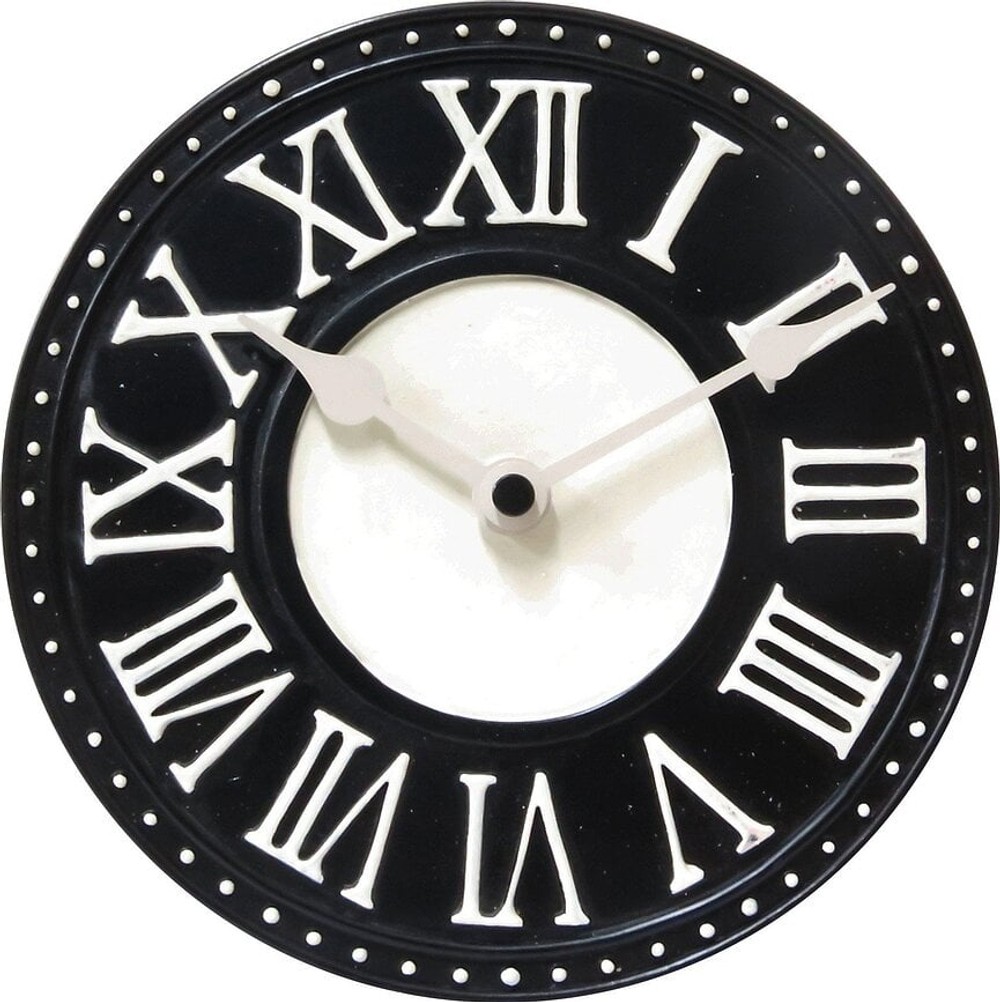 Настольные часы NeXtime London, пластик, 16,5 см, чёрные