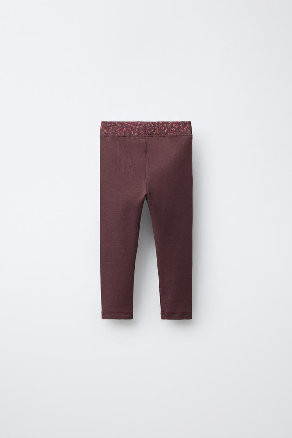 ZARA НАБОР ИЗ ДВУХ ЛЕГИНСОВ С ПРИНТОМ И ОДНОТОННЫХ, КОРИЧНЕВЫЙ