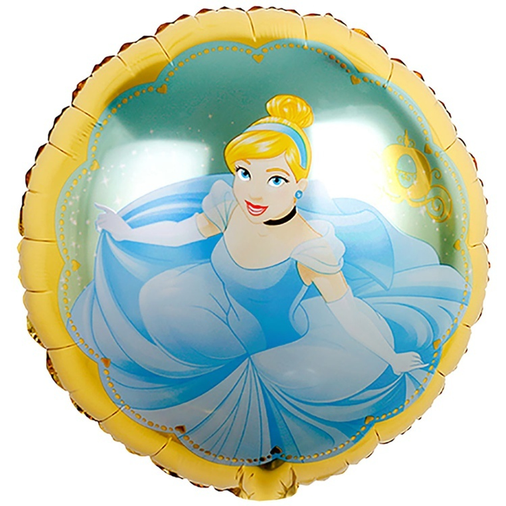 Фольгированная фигура, круг, Принцесса Золушка,18"/46СМ