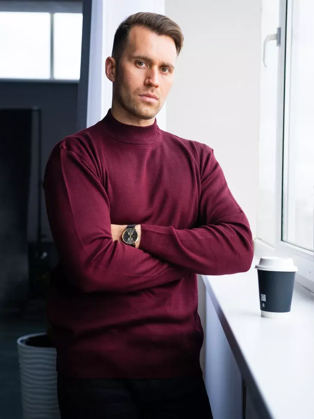 Джемпер Турция тонкий теплый с горлом