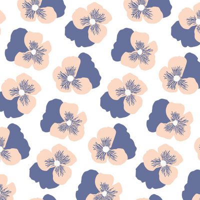 Buy flower fabric with violets pale beige