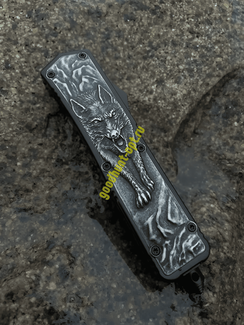 Нож фронтально-выкидной автоматический Черно-серый 3D