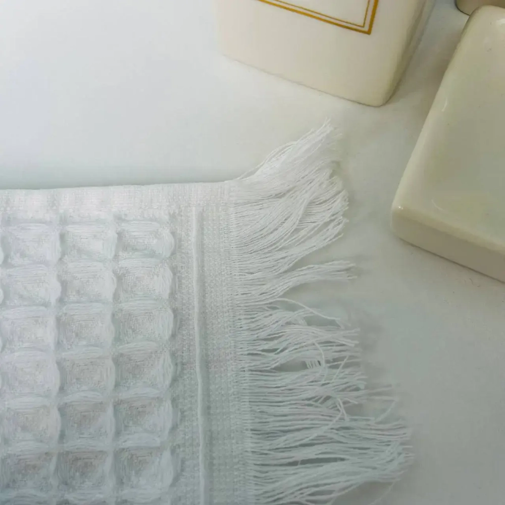 Полотенце вафельное 100*150см «Waffle» плотность 280гр/м, цвет белый 01-001