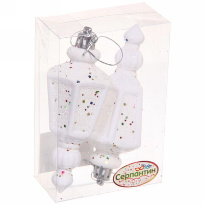 Ёлочные игрушки «Фонарик» 11 см (набор 2 шт), белый