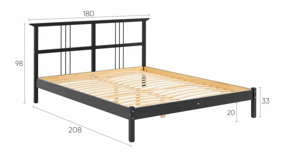 Кровать - аналог IKEA IDANAS/IDANÄS/ВОЙВЫВ/ИКЕА 160х200 см, черный
