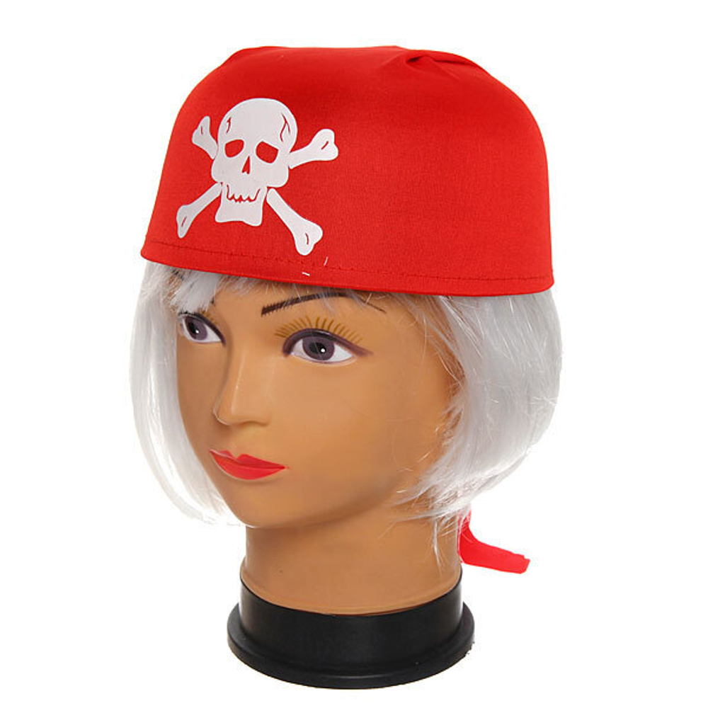 Шляпа-бандана карнавальная «Пират» красная