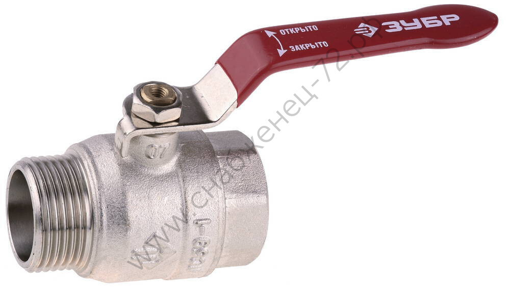 ЗУБР d 1″, ″мама-папа″, Шаровой кран (51351-N-1)