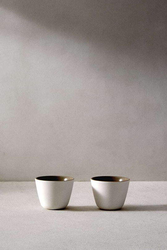 ZARA HOME НАБОР ИЗ 2 ПИАЛ, КОРИЧНЕВЫЙ/БЕЛЫЙ