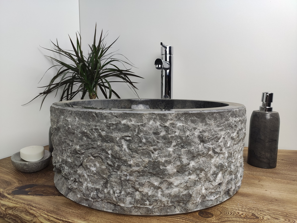 Раковина из мрамора Drum Black Marmo DM-60207 45*45*17