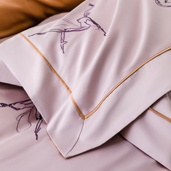 ZEPHYR HOME Постельное белье на двуспалку Египетский хлопок Балерины розовый