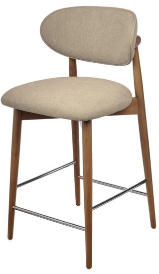 Стул полубарный Lucas 3 латте букле ножки цвета орех