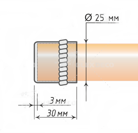 Наконечники для кованых карнизов d25 мм Альмера, цвет антик