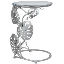 Столик приставной Monstera Deliciosa (Монстера) Античное серебро