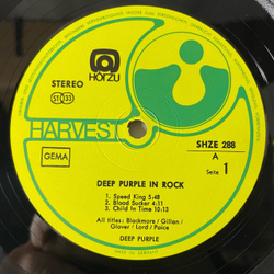 Винтажная виниловая пластинка LP Deep Purple In Rock (Германия 1970) HOR ZU