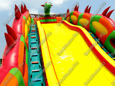 Батут-горка "Дракон 3" с шипами, два входа 11*6*8,5 м