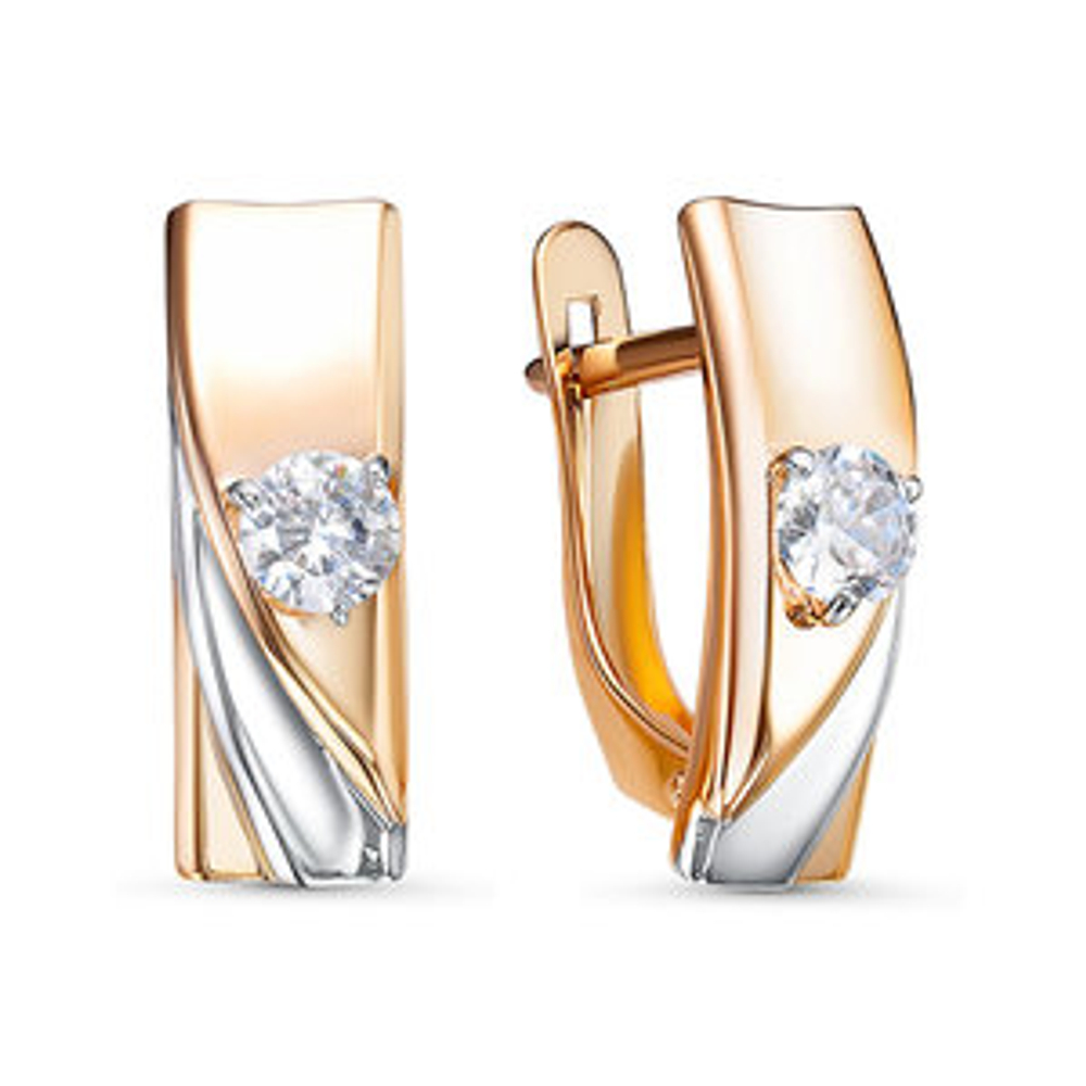 Серьги из золота с фианитами