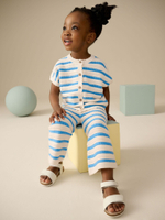 Кардиган с коротким рукавом и брюки в комплекте для девочки Next E25-144, Молочный, Голубой