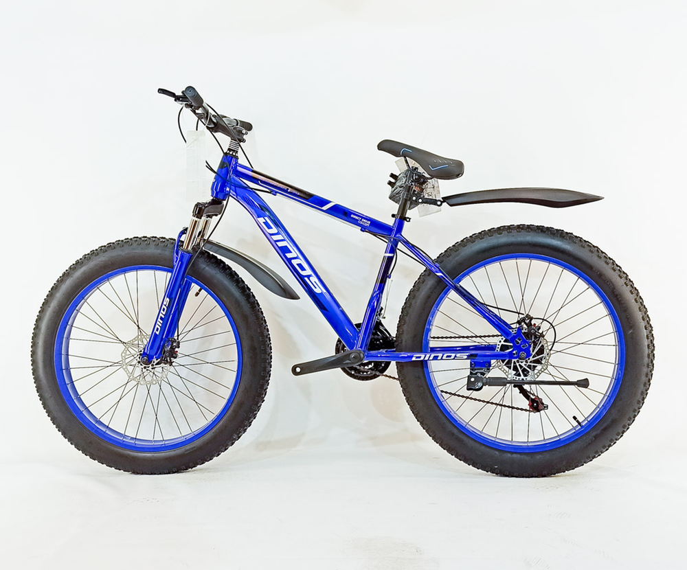 Велосипед Fatbike Dinos 26" 21скор (стальная рама, диск. тормоз) Синий (DIN-31-3)