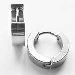 Серьги - кольца 12 мм для пирсинга ушей из медицинской стали. Стальные. 1 пара