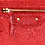 Balenciaga Zip Closure Sheepskin Clutch Women"s Red