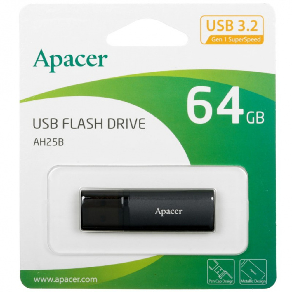 Флешка Apacer AH25B 64GB черная USB 3.2