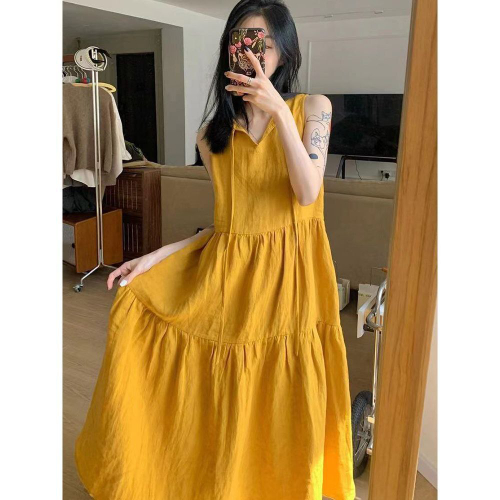 Платье из хлопка и льна