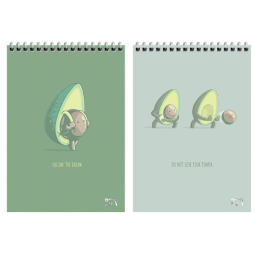 Блокнот А5 60л. на гребне MESHU "Avocadreams", пластиковая обложка И