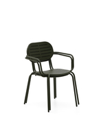 Стул для улицы Brai с подлокотниками из оцинкованной стали зелёного цвета