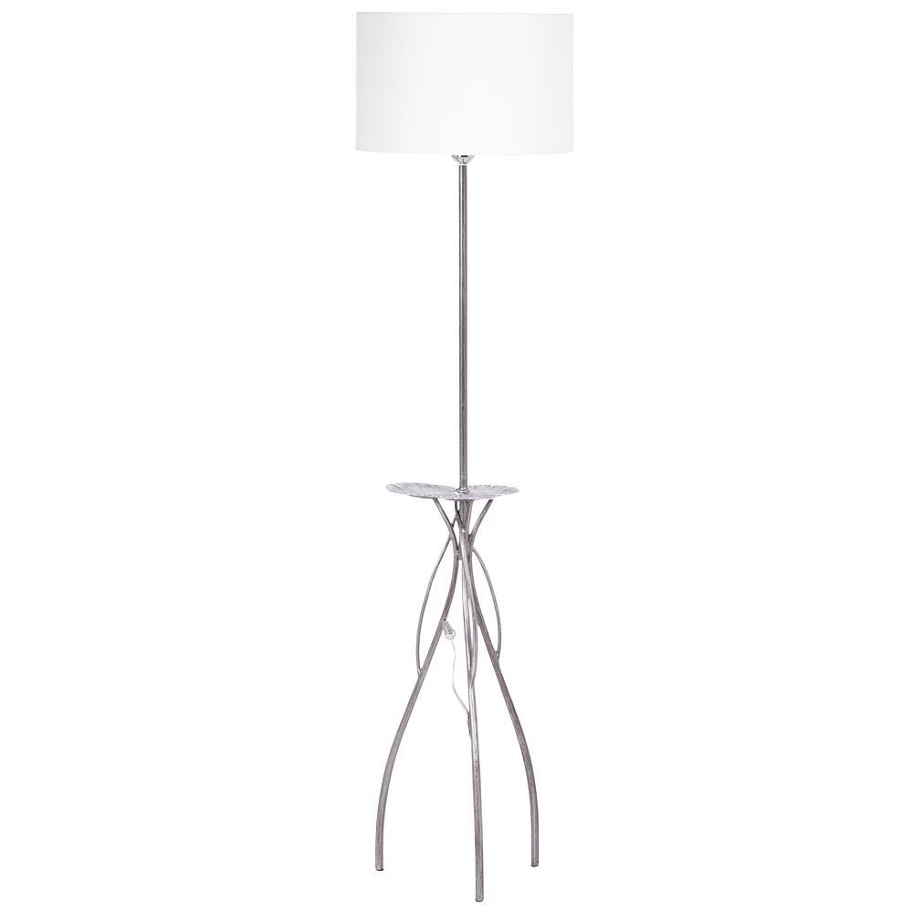 Светильник напольный торшер Нимфея с абажуром Винтаж-2 Белый