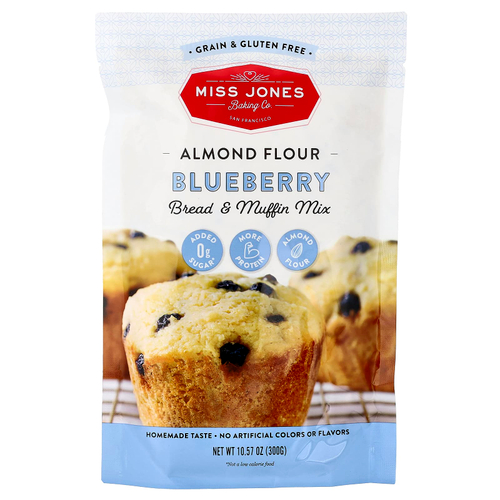Miss Jones Baking Co, смесь для хлеба и кексов с миндальной мукой, голубика, 300 г (10,57 унции)
