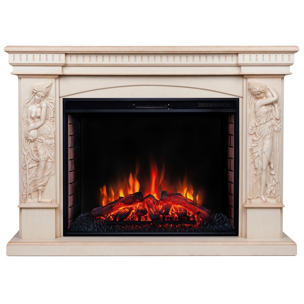 Электрокамин RealFlame Diva 33 WT белый дуб с бронзовой патиной с очагом Epsilon 33