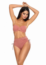 Стильный раздельный купальник-бандо цвета пудры (Размер: 70C/36) (Цвет: пудровый)