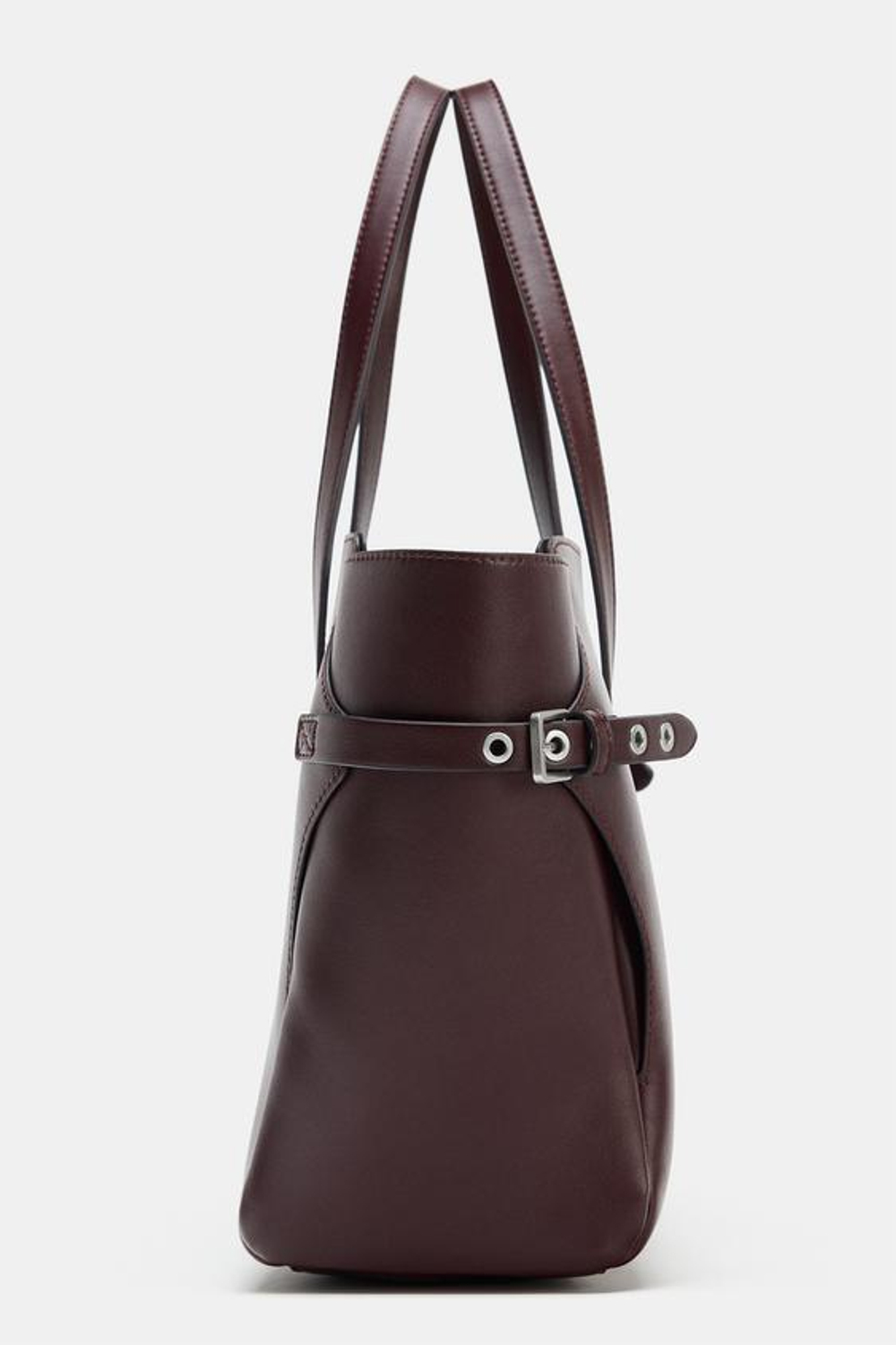 ZARA БОЛЬШАЯ СУМКА-ШОПЕР, БОРДОВО-КРАСНЫЙ