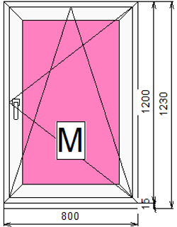 Пластиковое окно 1200 х 800 ТермА Эко + Москитная сетка