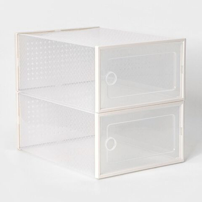 Коробка для хранения обуви с дверцей (24х33х14 см) - 2 шт. (Цвет: не задано)