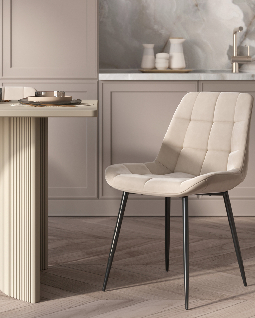 Стул Флекс N велюр бежевый