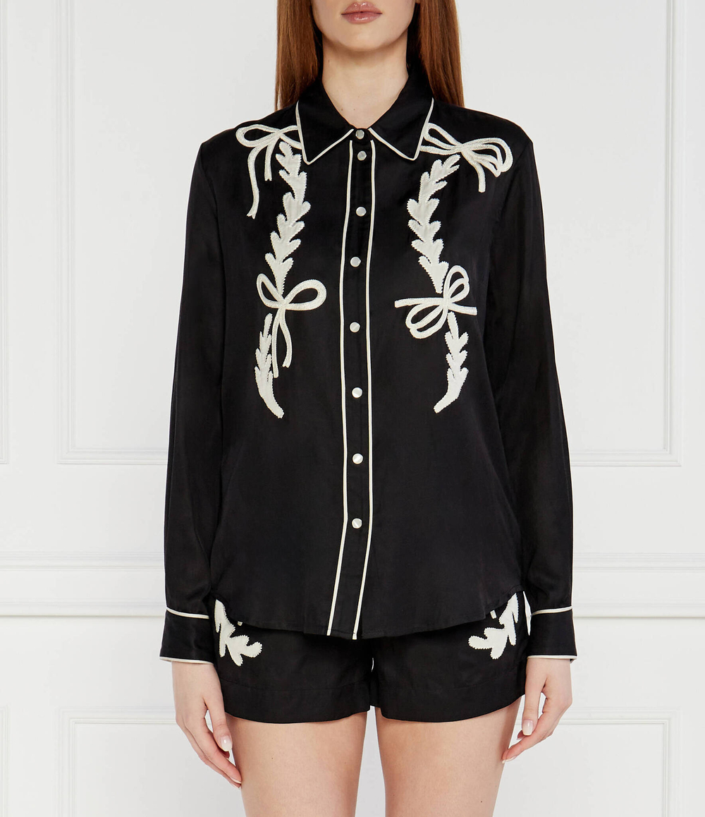 Сатиновая рубашка RICAMATO Pinko - черный(103474 A1XM)