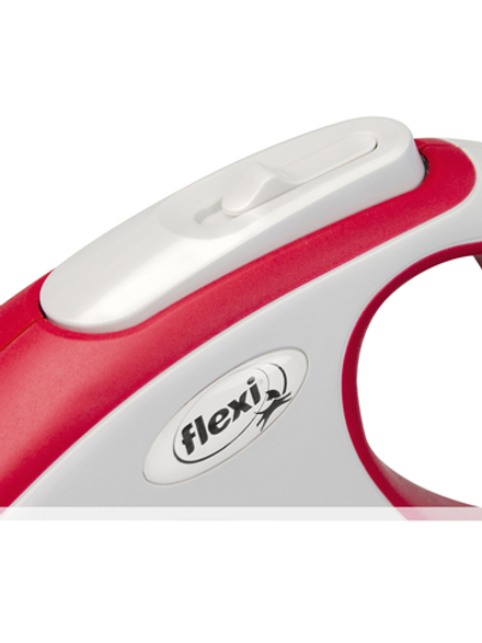 Поводок-рулетка Flexi New Comfort M. Лента 5 м. для собак до 25 кг. Красный