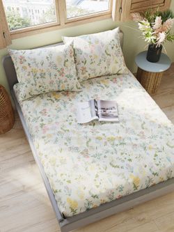 Постельное белье перкаль Сказка "Ботаника" 2-спальное  Наволочка 50х70 см 2 шт Простынь на резинке 160x200 см Пододеяльник 175x215 см