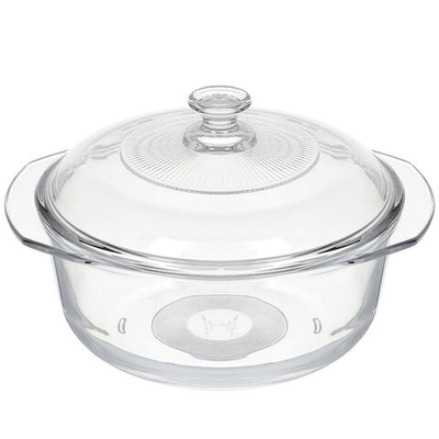 Кастрюля для микроволновой печи стекло, 0.9 л, с крыш, Тренд, GB13GH79197 JW202-3