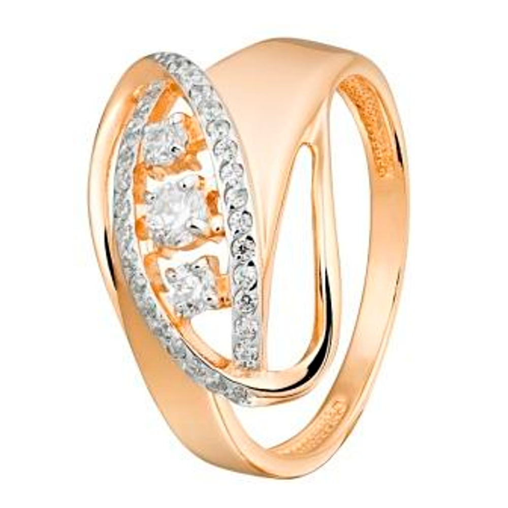 Кольцо из золота с фианитами